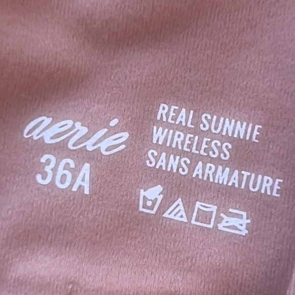 Aerie Real Sunnie Wireless Bra with Floral Strap Mystical Mauve Size 36A - Picture 4 of 6